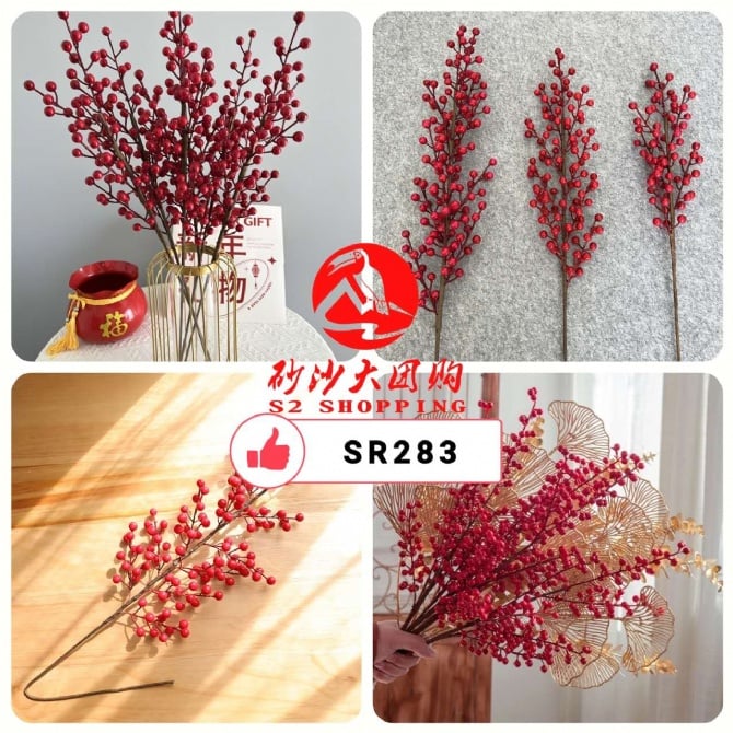 SR283  冬青（单叉）Red fortune fruit (single fork)