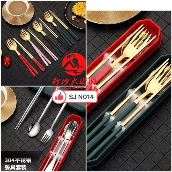SJN014 不锈钢304韩式棱形餐具 304 STAINLESS STEEL KOREAN TABLEWARE