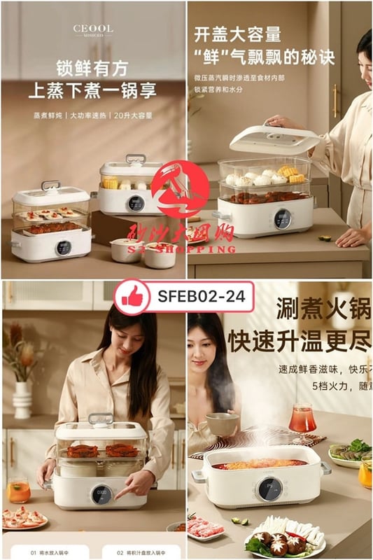 SFEB02-24 电蒸锅 Electric steamer POSTAGE FEE RM10