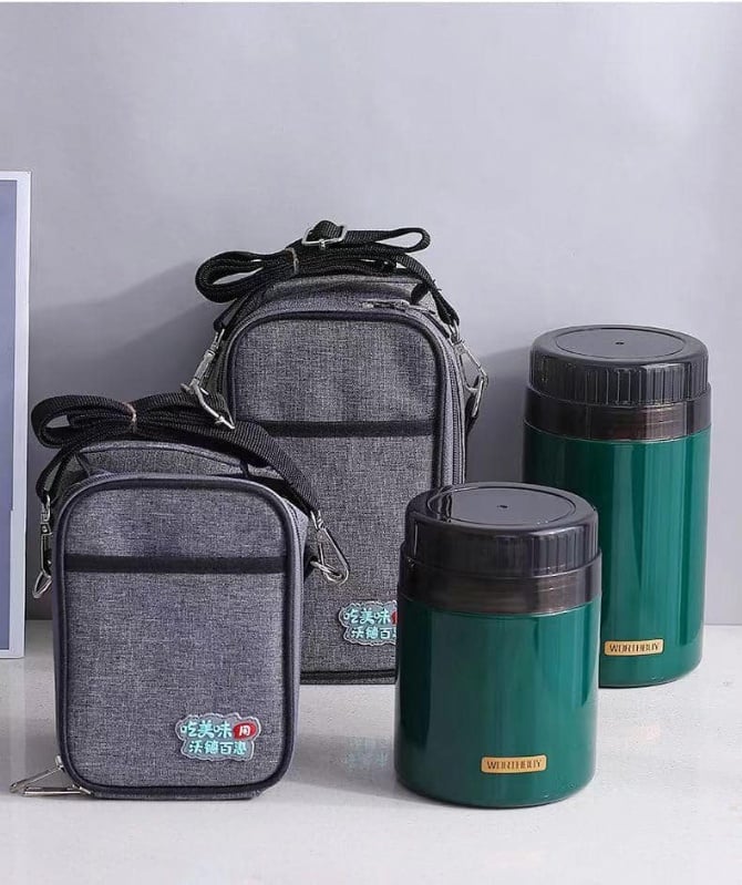M30 ~ 不锈钢304闷烧杯牛仔袋 Stainless steel 304 thermal food jar with denim bag