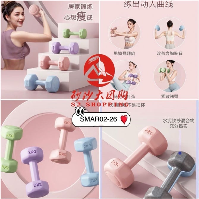 SMAR02-26 ~ 彩塑哑铃 Color-Coated Dumbbells (1KG)