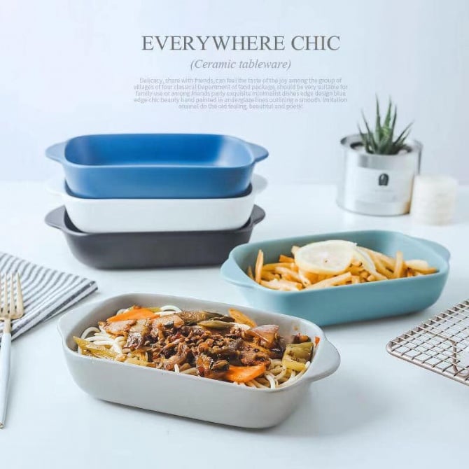 SR072 ~ 磨砂双耳烤盘 Matte Dual-Handle Baking Dish